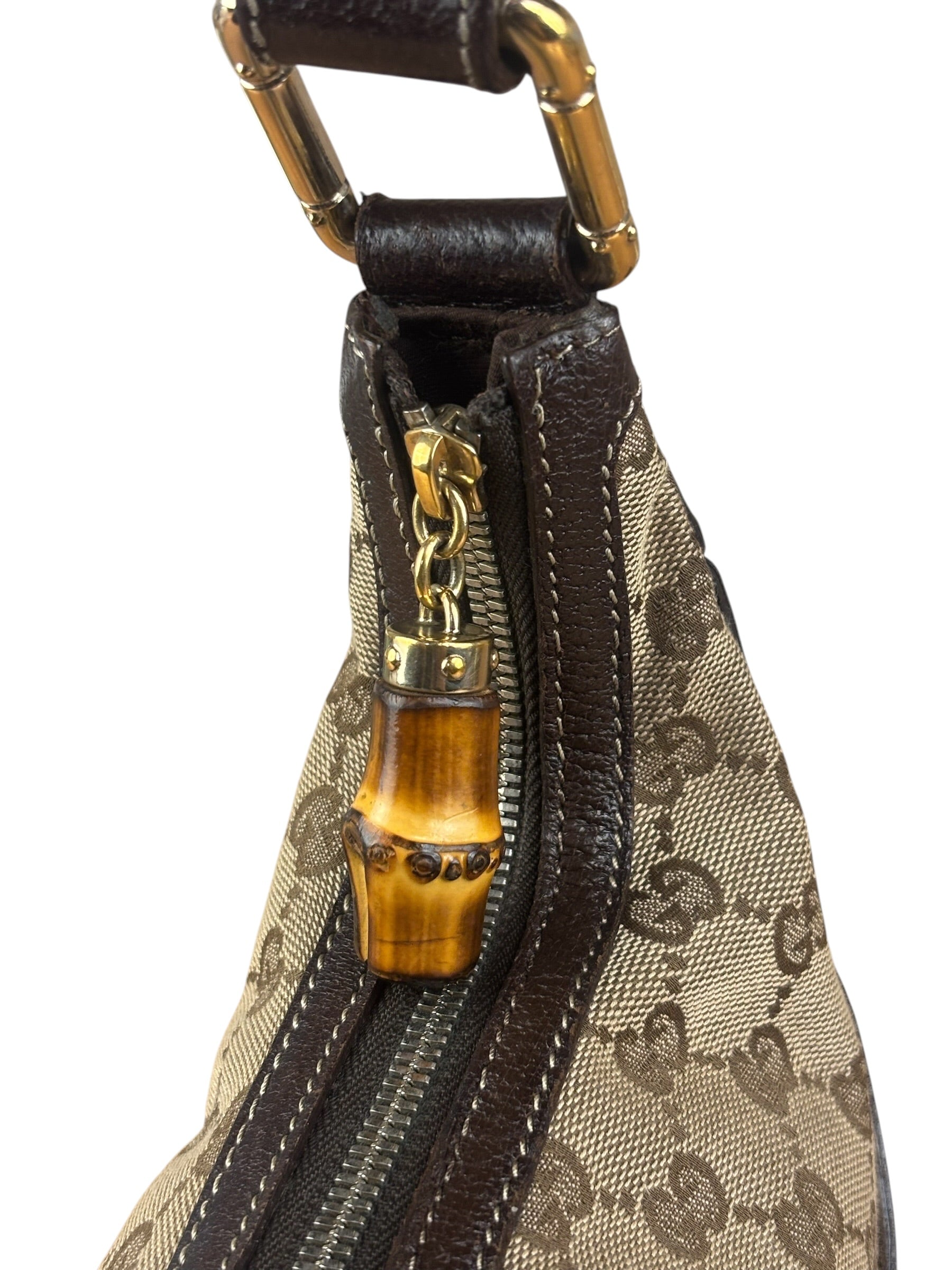 Gucci GG Canvas Bamboo Horsebit Amalfi Hobo