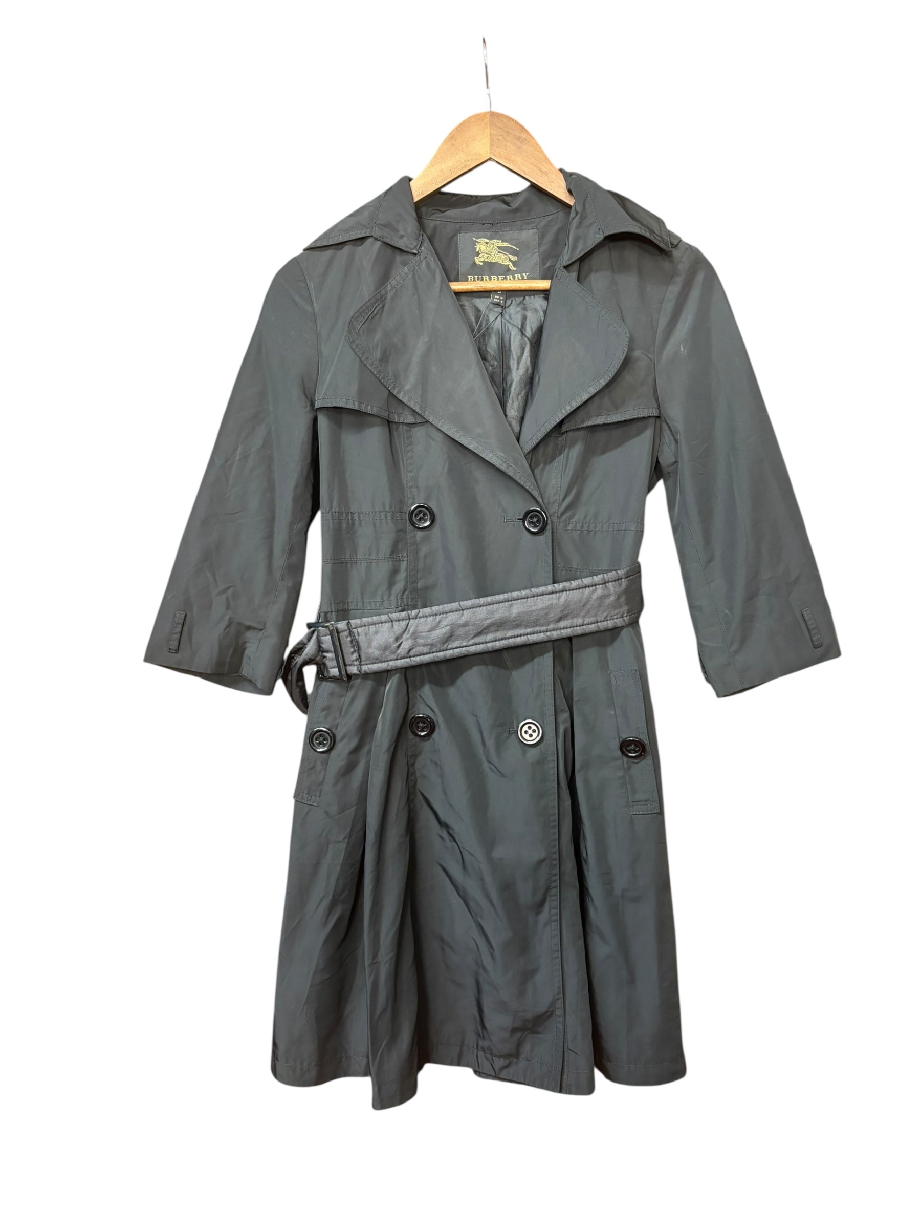 Burberry Black Mid Length Trench Coat