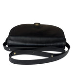 Christian Dior Vintage Black Leather Rounded Flap Bag