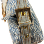 Fendi Blue Denim Zucca  Baguette