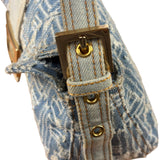 Fendi Blue Denim Zucca  Baguette