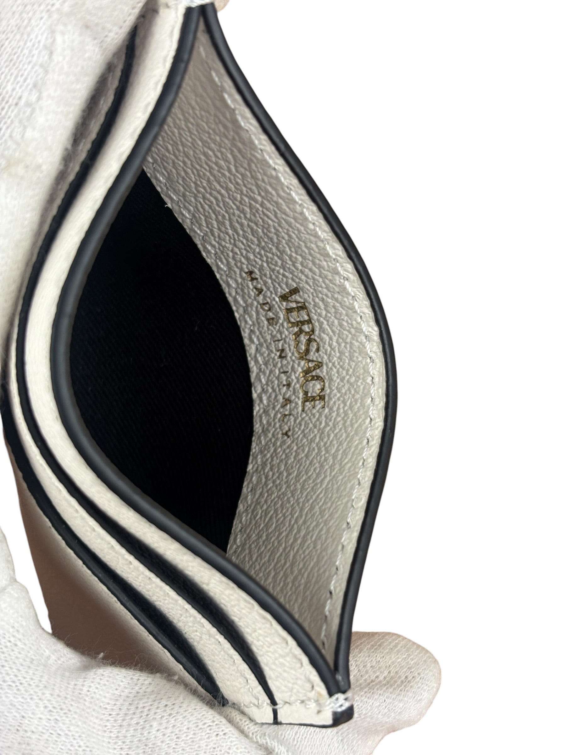 Versace White Leather Medusa Card Holder