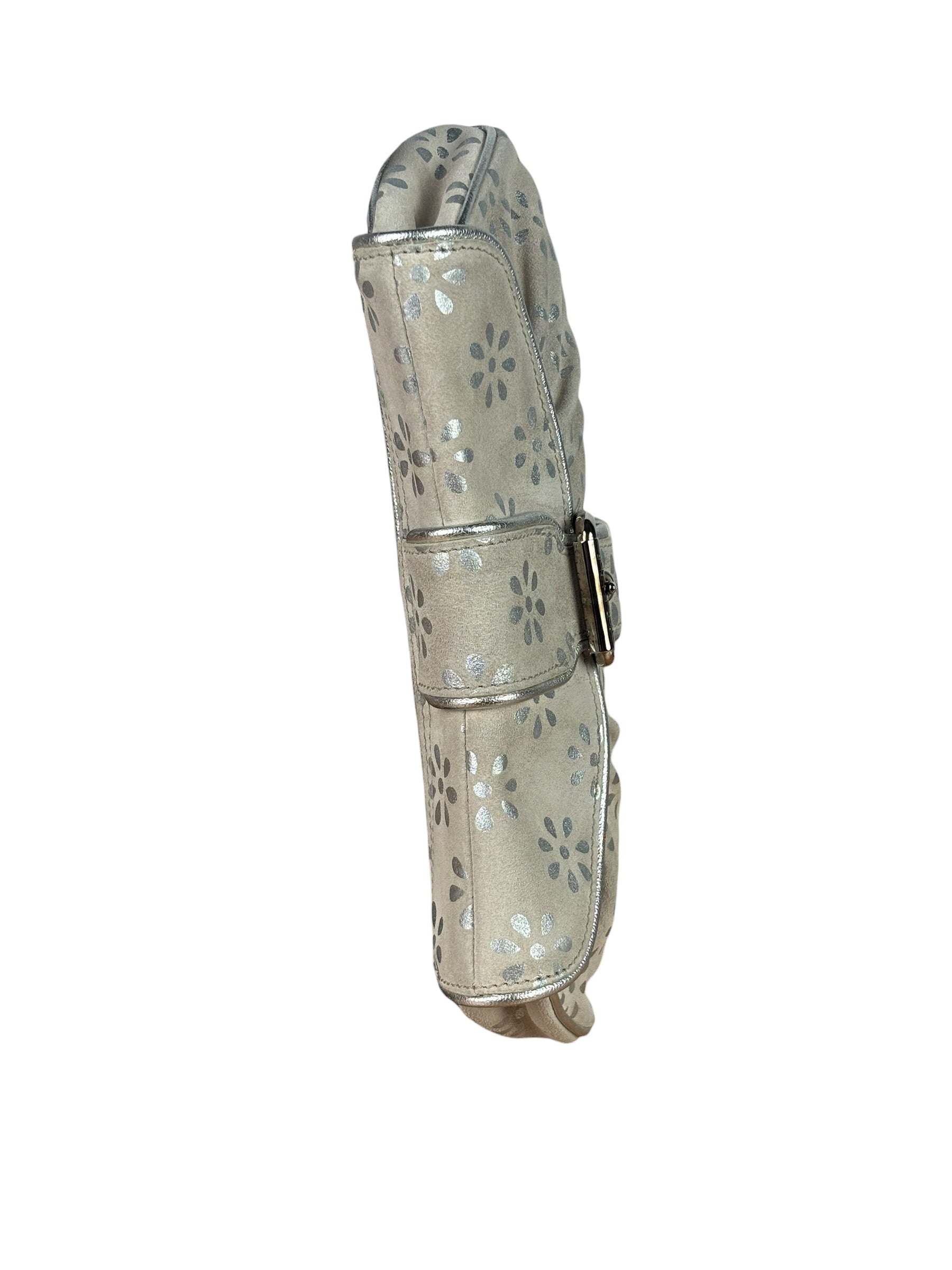 Celine Grey/Silver Suede/Leather Daisy Pochette