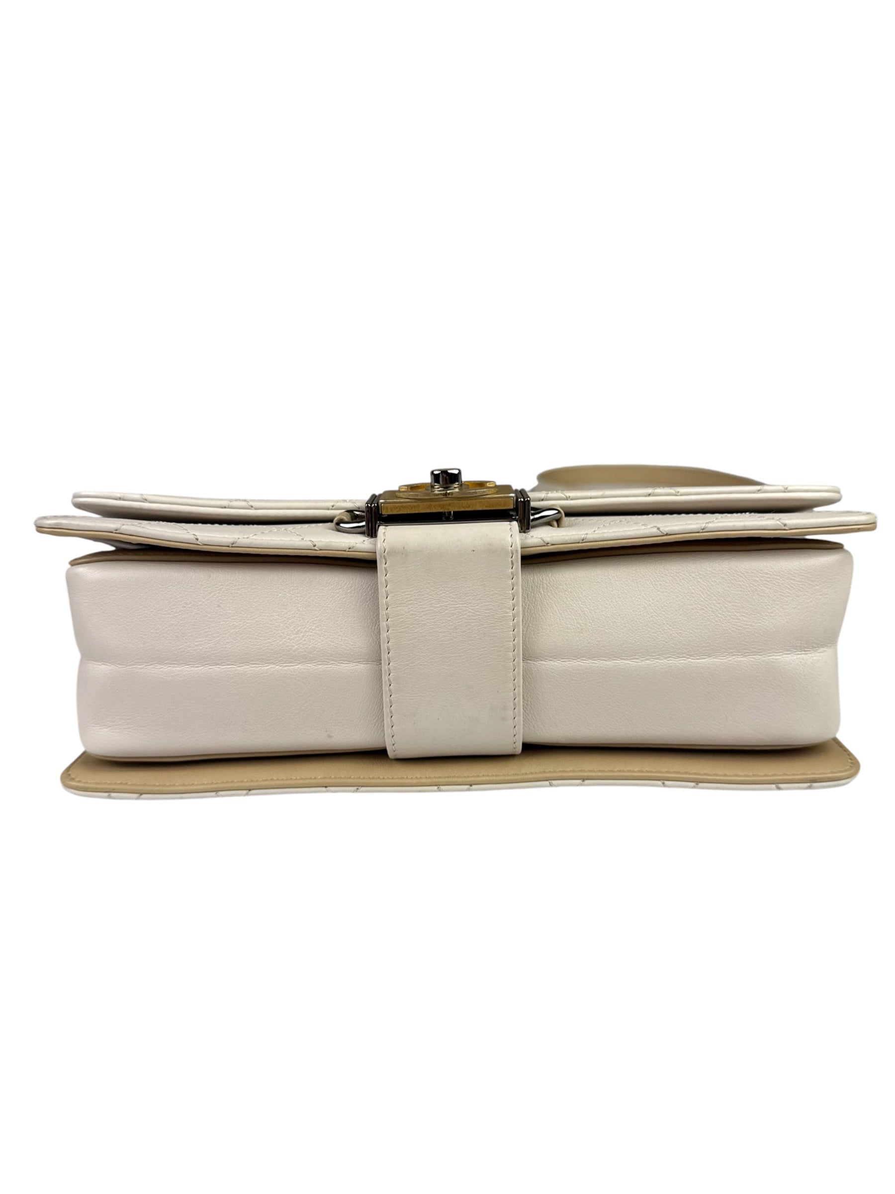 Chanel Cream Quilted Leather Flap Bag 2018