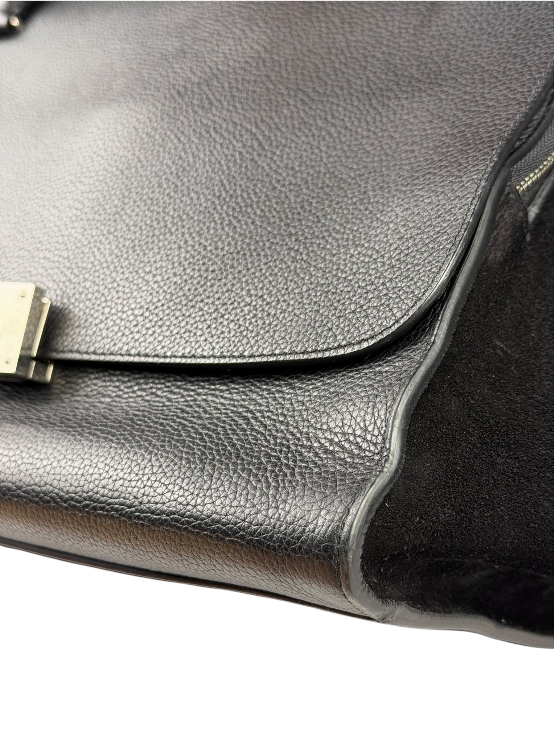 Celine Black Leather/Suede Trapeze Medium Handbag