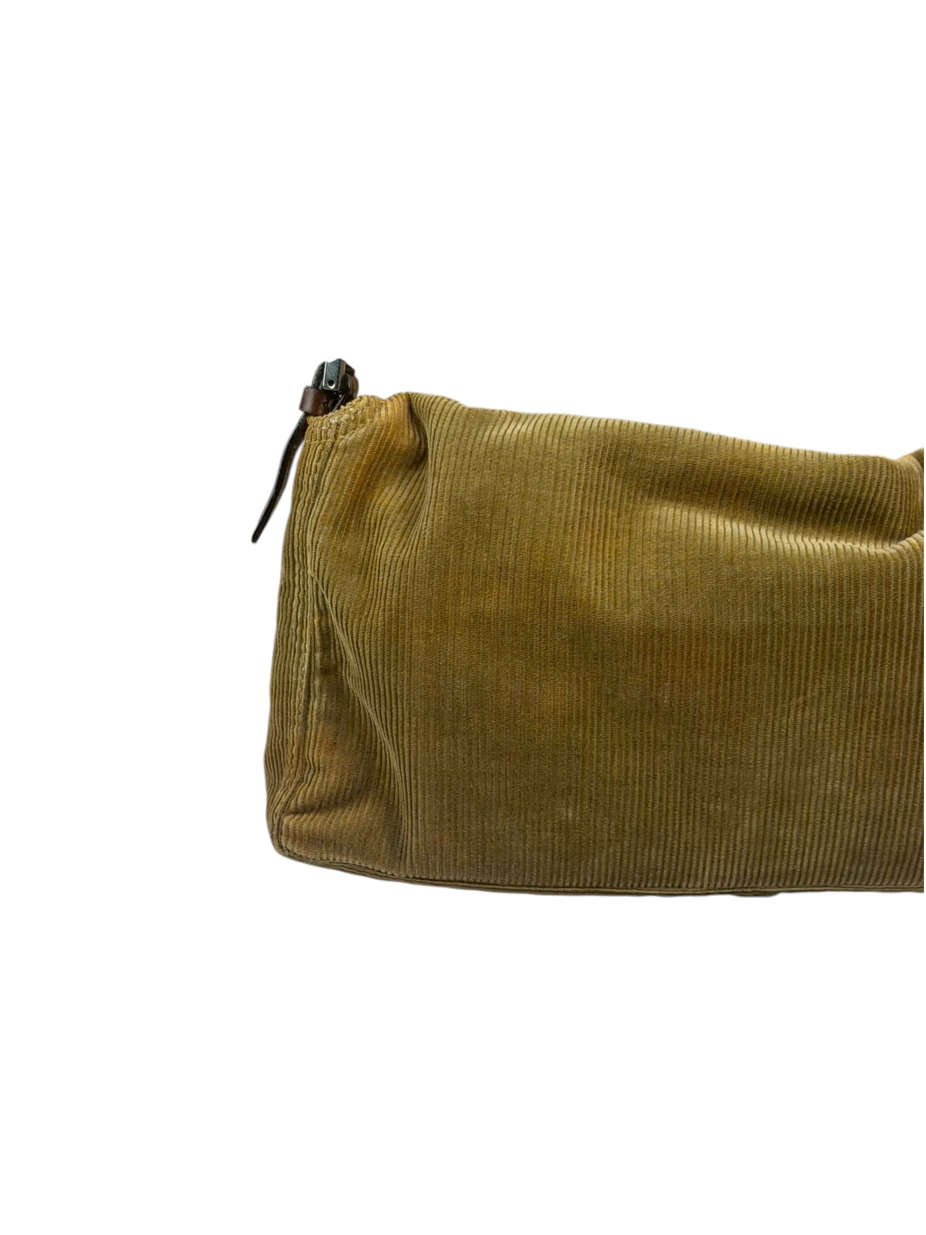 Fendi Brown Corduroy Baguette Shoulder Bag