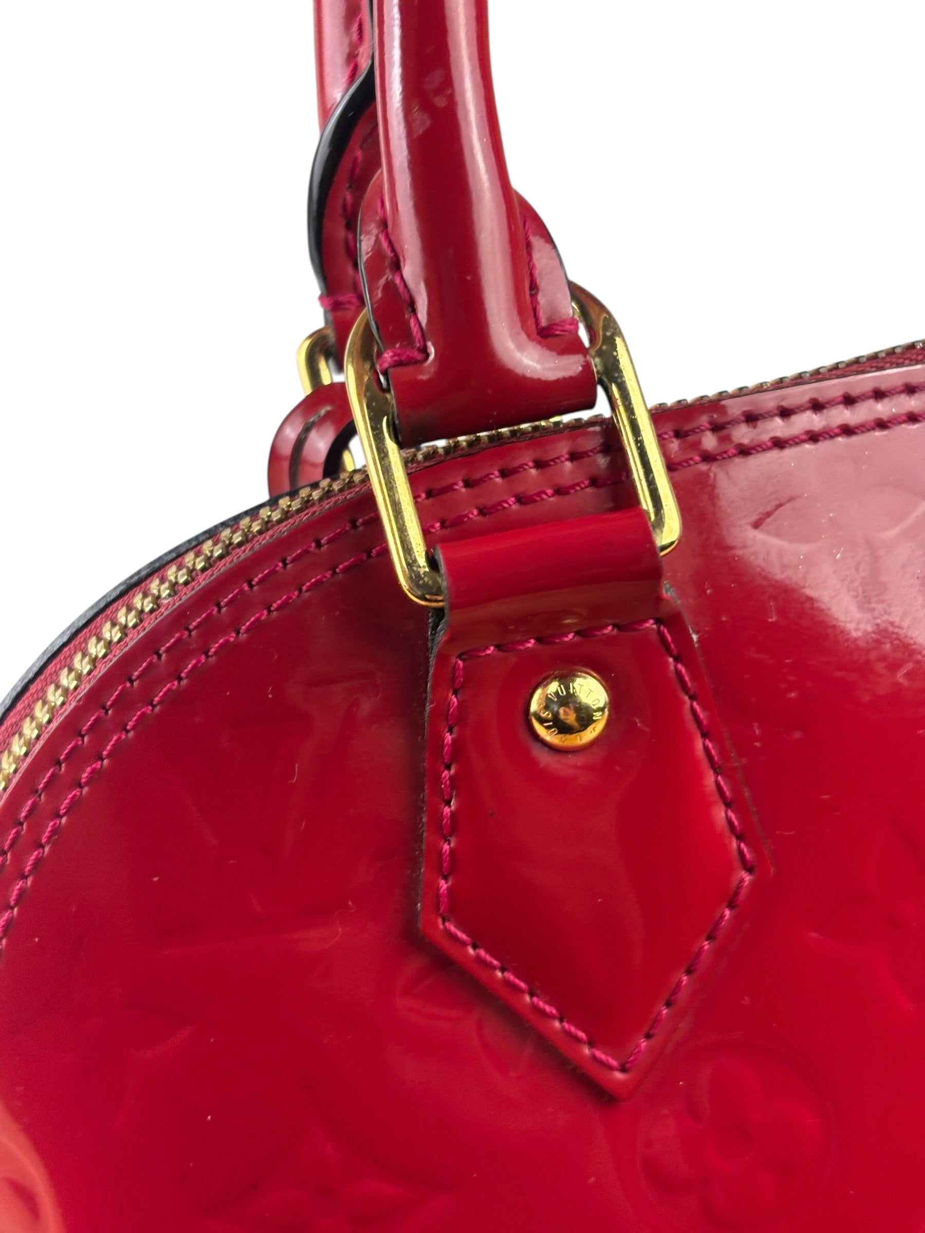 Louis Vuitton Red Vernis Alma BB Two-Way Bag