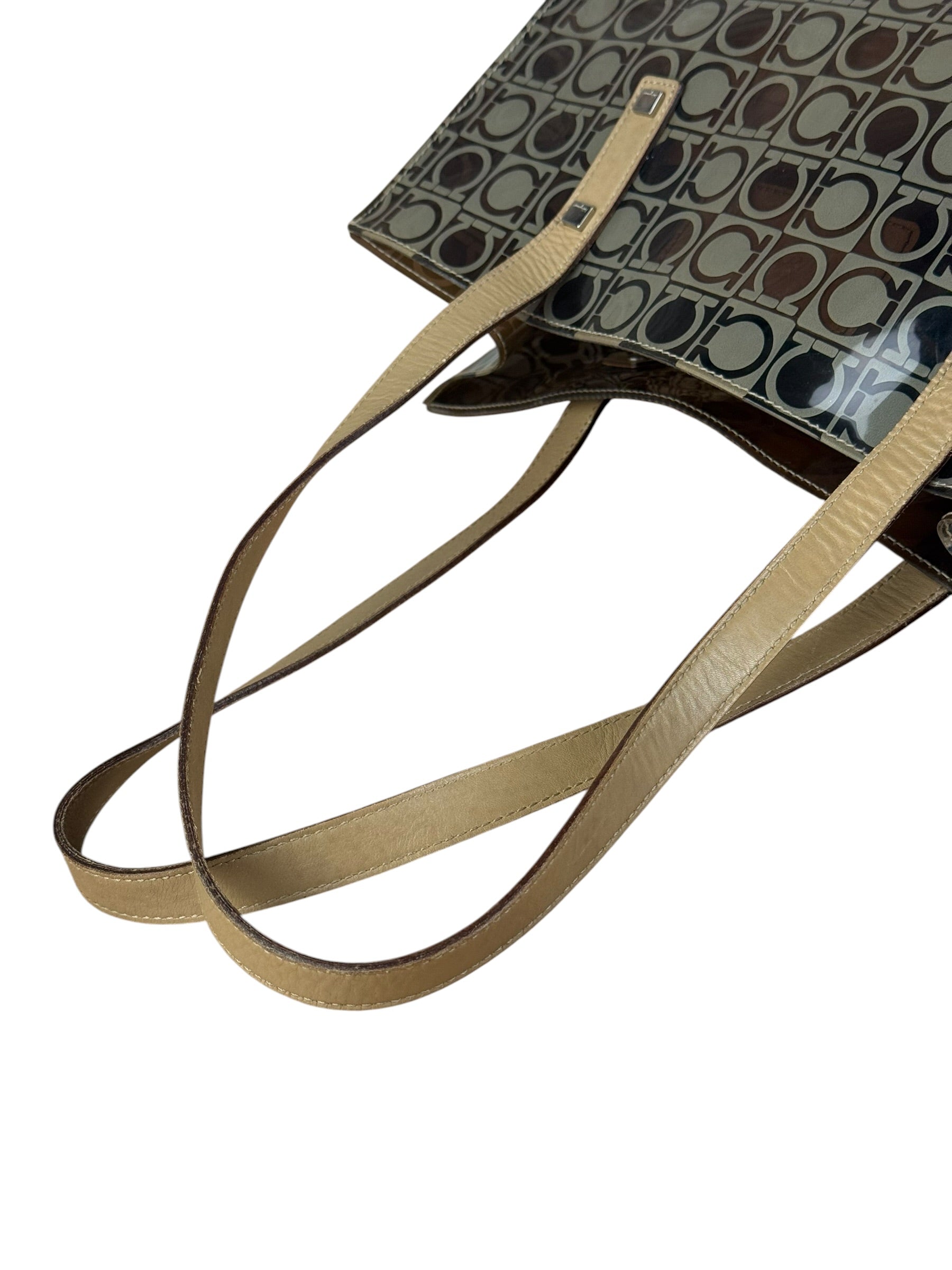 Salvatore Ferragamo Gancini Vinyl Tote/Hand Bag