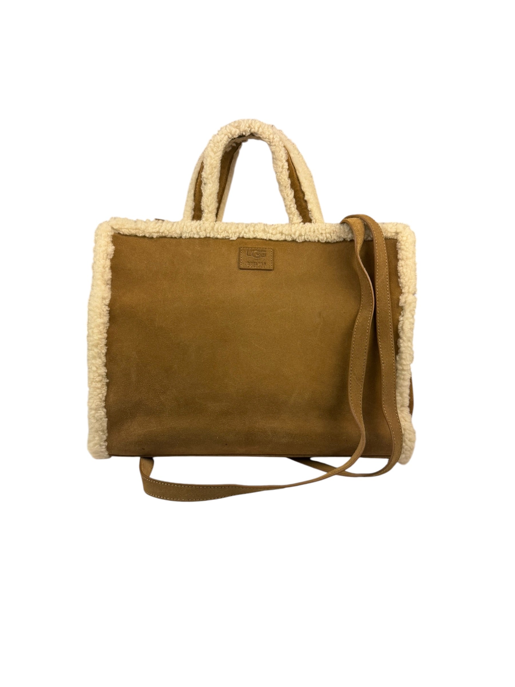 UGG x Telfar Brown Suede Medium Chestnut Shopper Tote