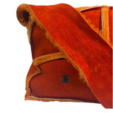 Chanel Orange Suede Shearling Patchwork Shoulder Bag 2001