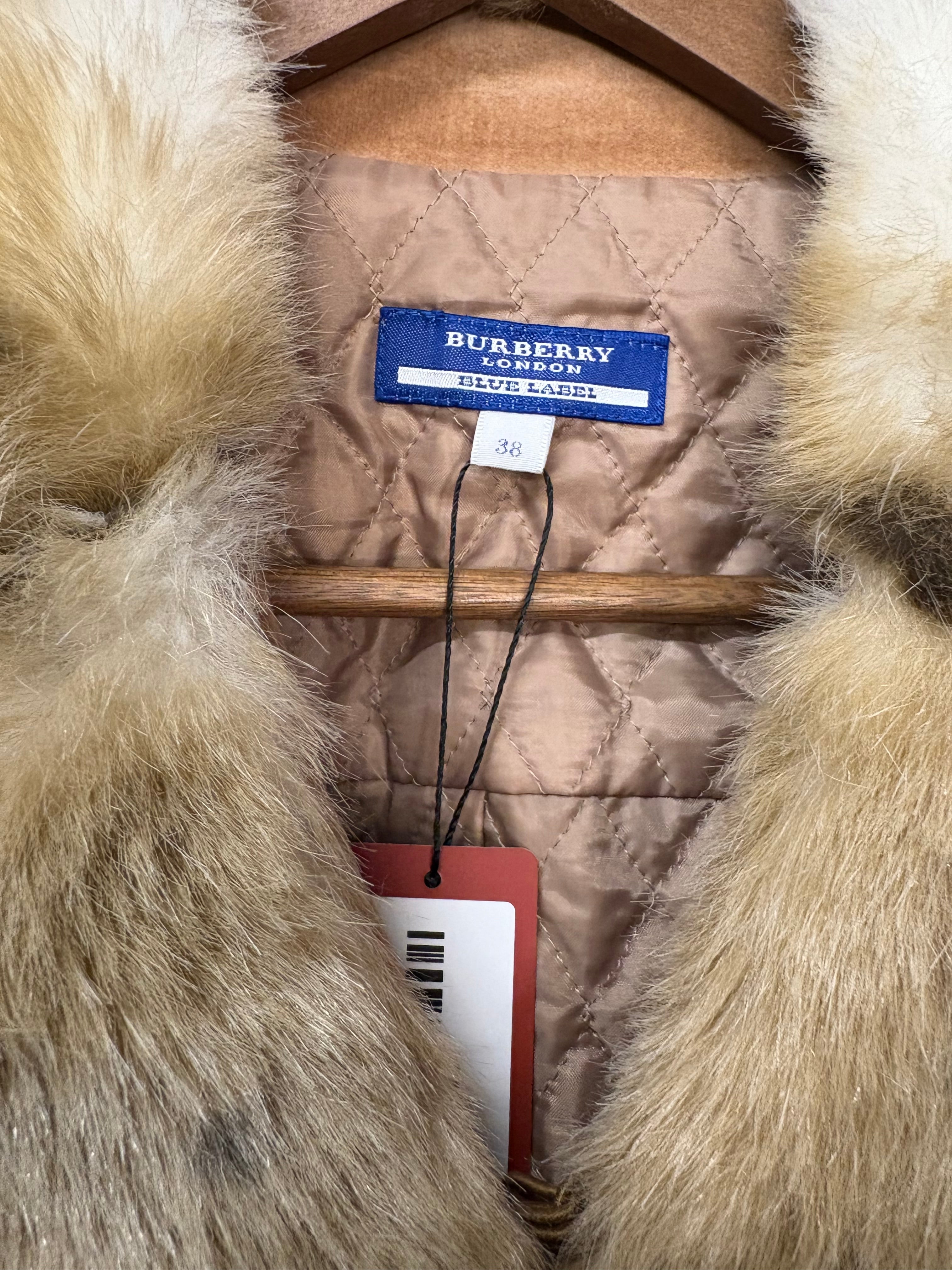 Burberry Corduroy Fur Lined Coat