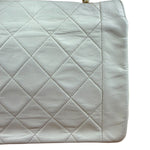 Chanel Vintage White Leather Diana Flap Shoulder Bag 1989