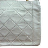 Chanel Vintage White Leather Diana Flap Shoulder Bag 1989