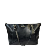 Coach Black Pebbled Leather Ava Zip Tote