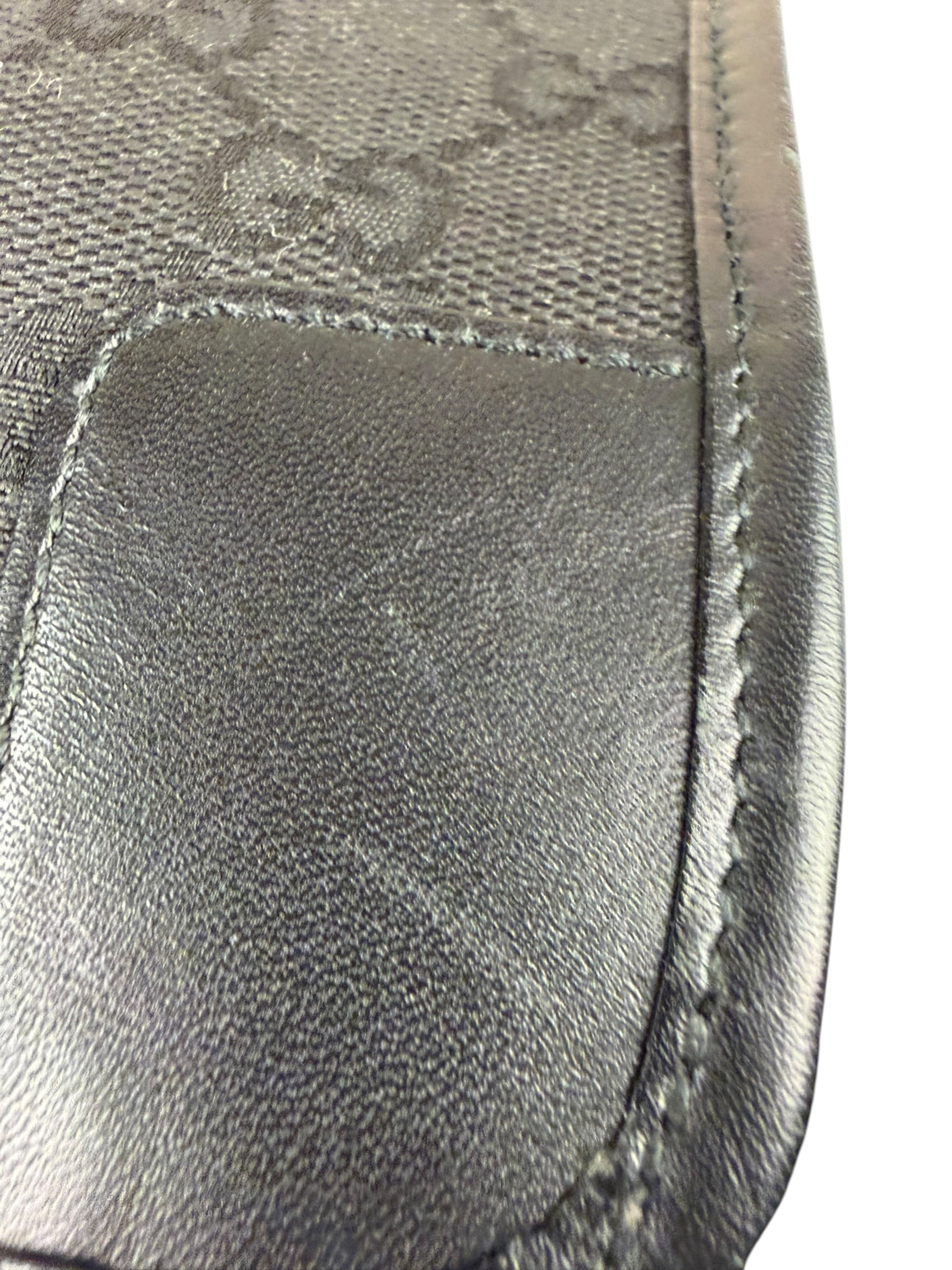 Gucci Black Canvas Leather Trim Shoulder Bag