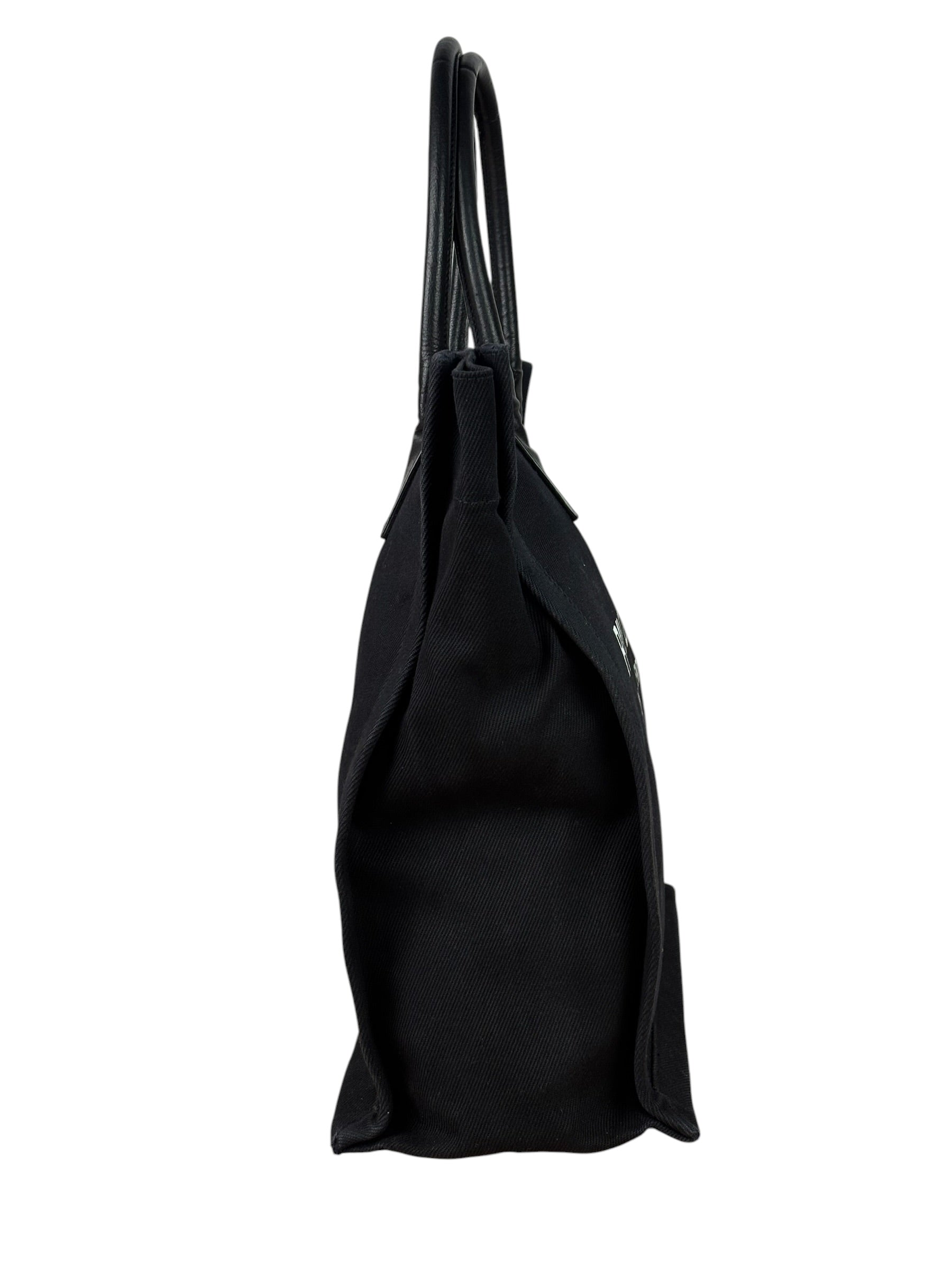 Yves Saint Laurent Black Rive Gauche Canvas Tote