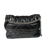 Chanel Black Quilted Lambskin Tabatiere Fold-Over Shoulder Bag 2014