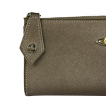 Vivienne Westwood Brown Leather Orb Zip Long Wallet