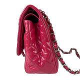 Chanel Hot Pink Large Patent Leather Double Flap Shoulder Bag 2014