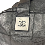Chanel Black Quilted Leather Chocolate Bar Bowling Handbag
