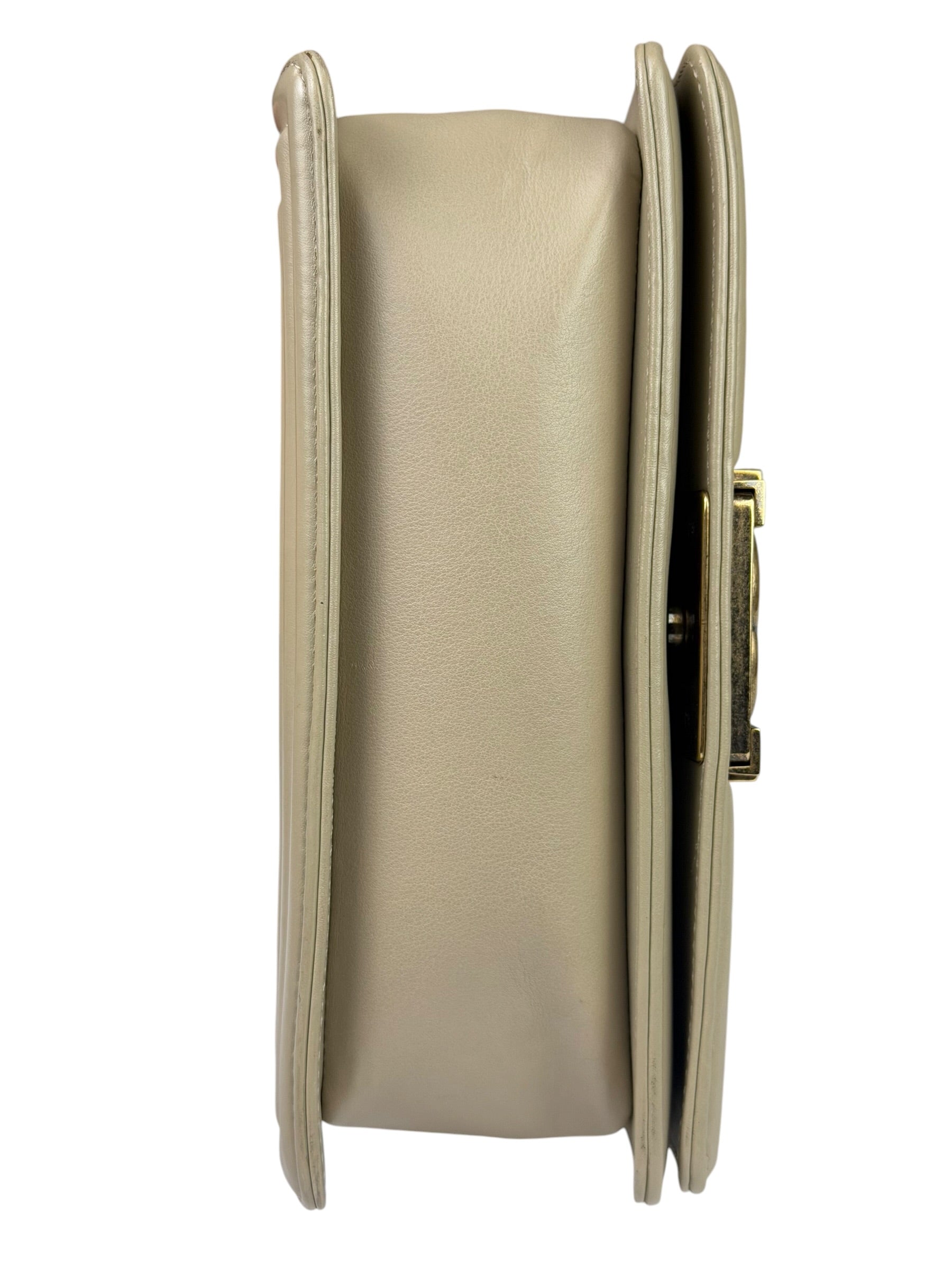 Chanel Beige Leather Boy Stingray Flap Bag 2013