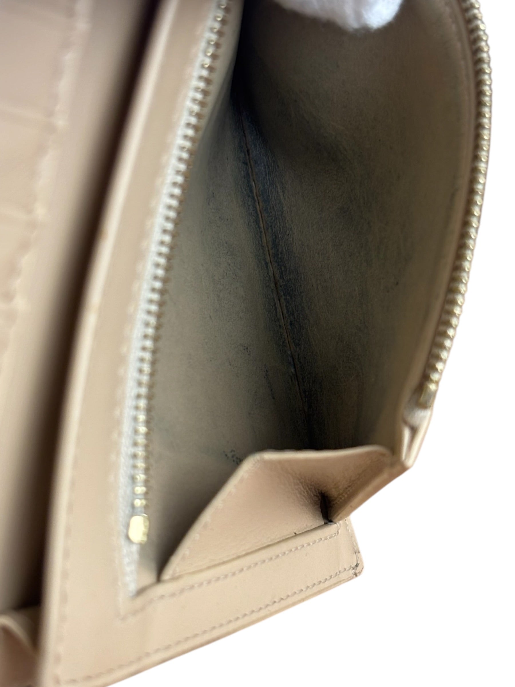 Celine Vintage Beige/Yellow Medium Strap Wallet