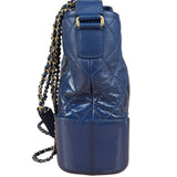 Chanel Navy Blue Leather Gabrielle Hobo Bag 2018
