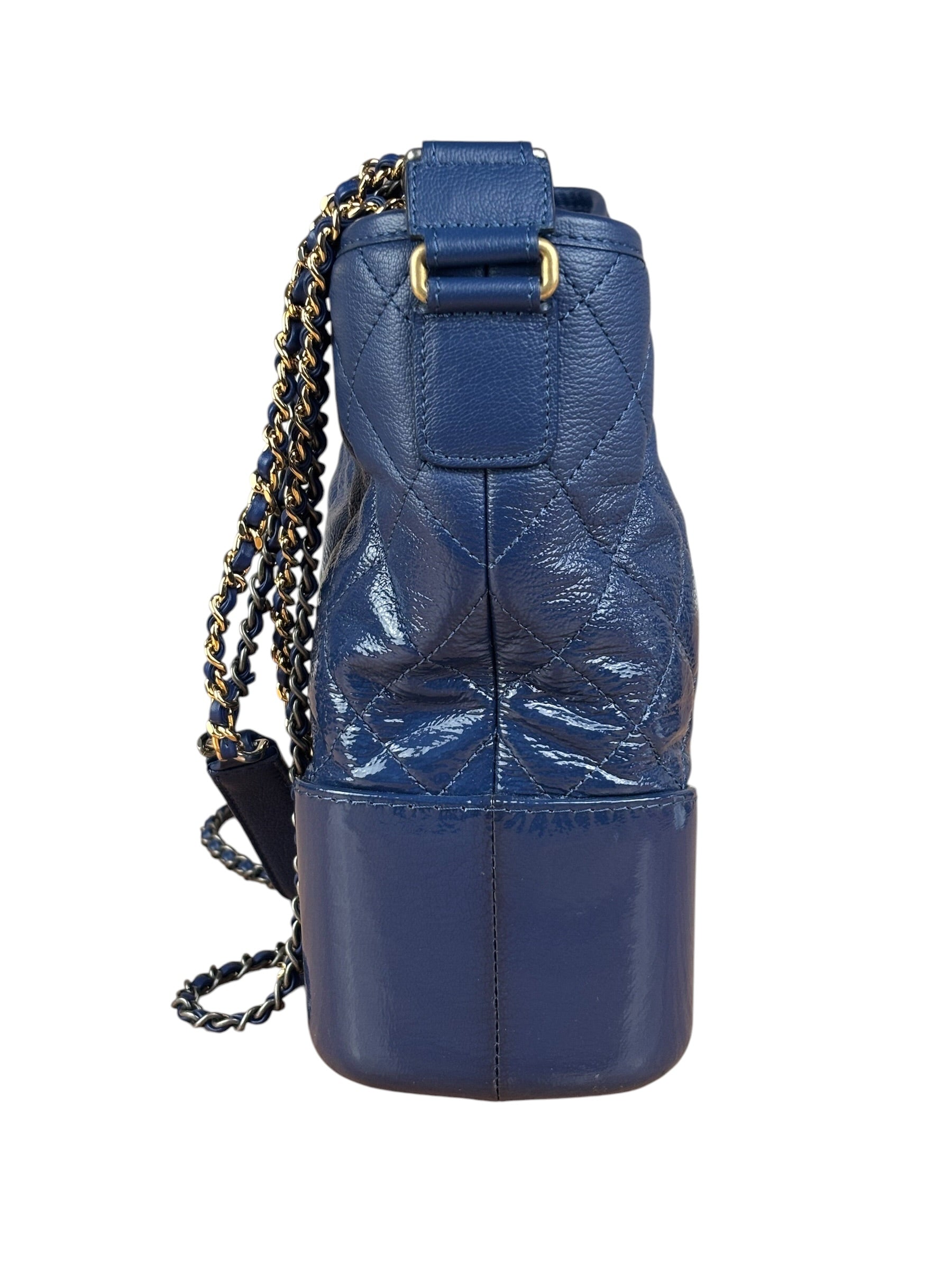 Chanel Navy Blue Leather Gabrielle Hobo Bag 2018