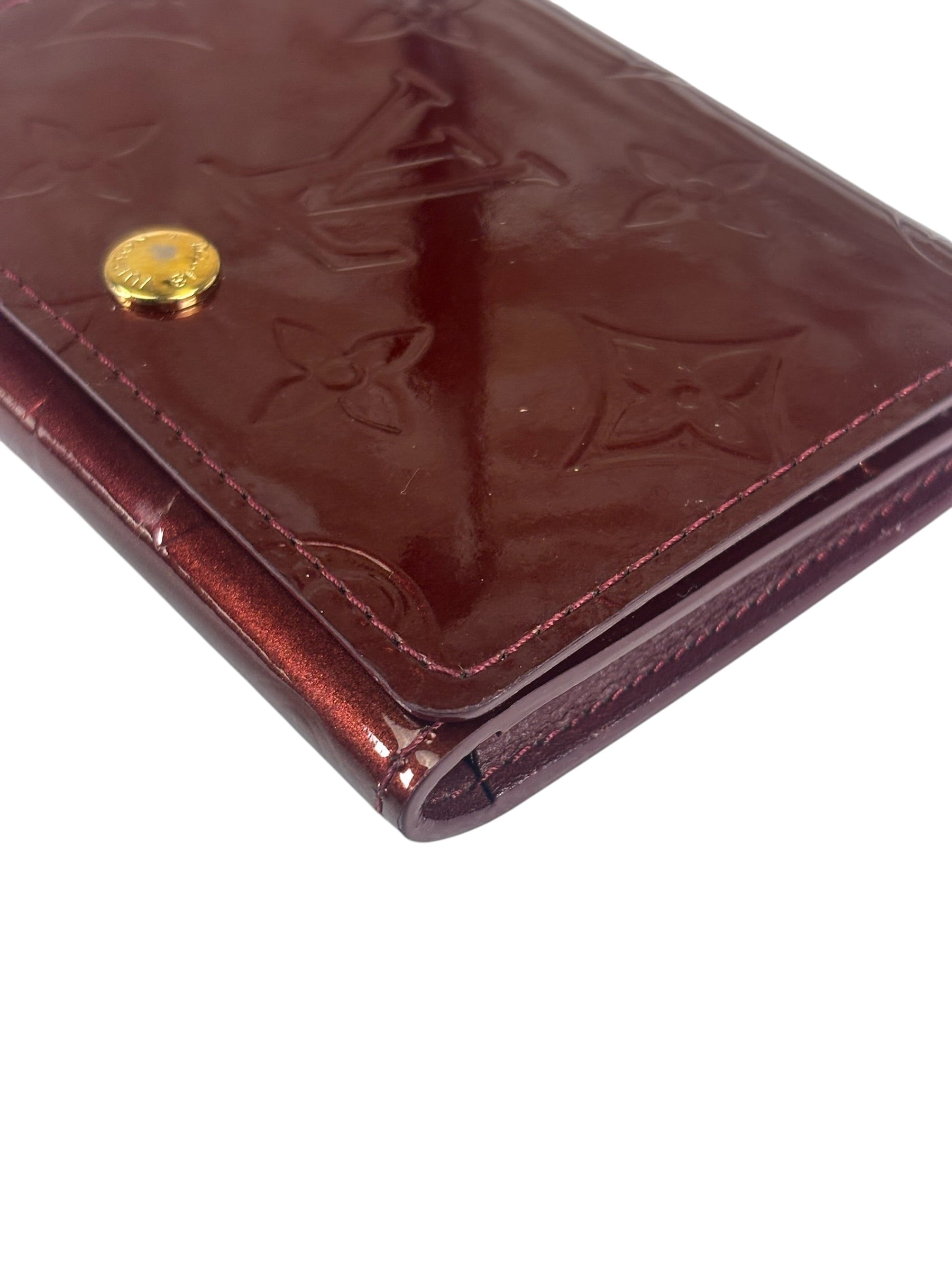 Louis Vuitton Burgundy Vernis Elise Compact Wallet