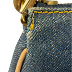 Christian Dior Denim Beige Leather Mini Saddle Pochette