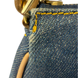 Christian Dior Denim Beige Leather Mini Saddle Pochette