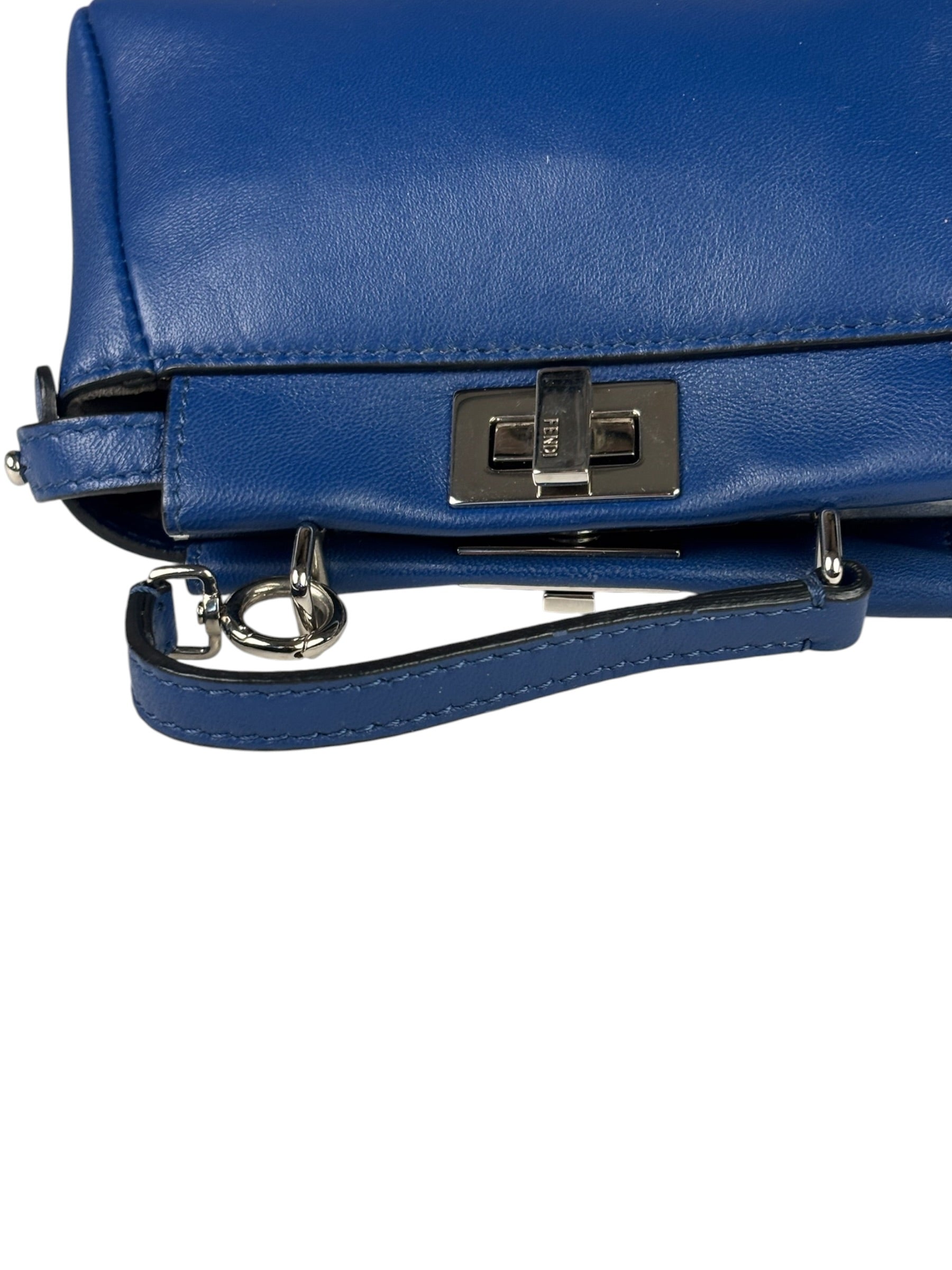 Fendi Navy Leather Peekaboo Micro Two-Way Bag