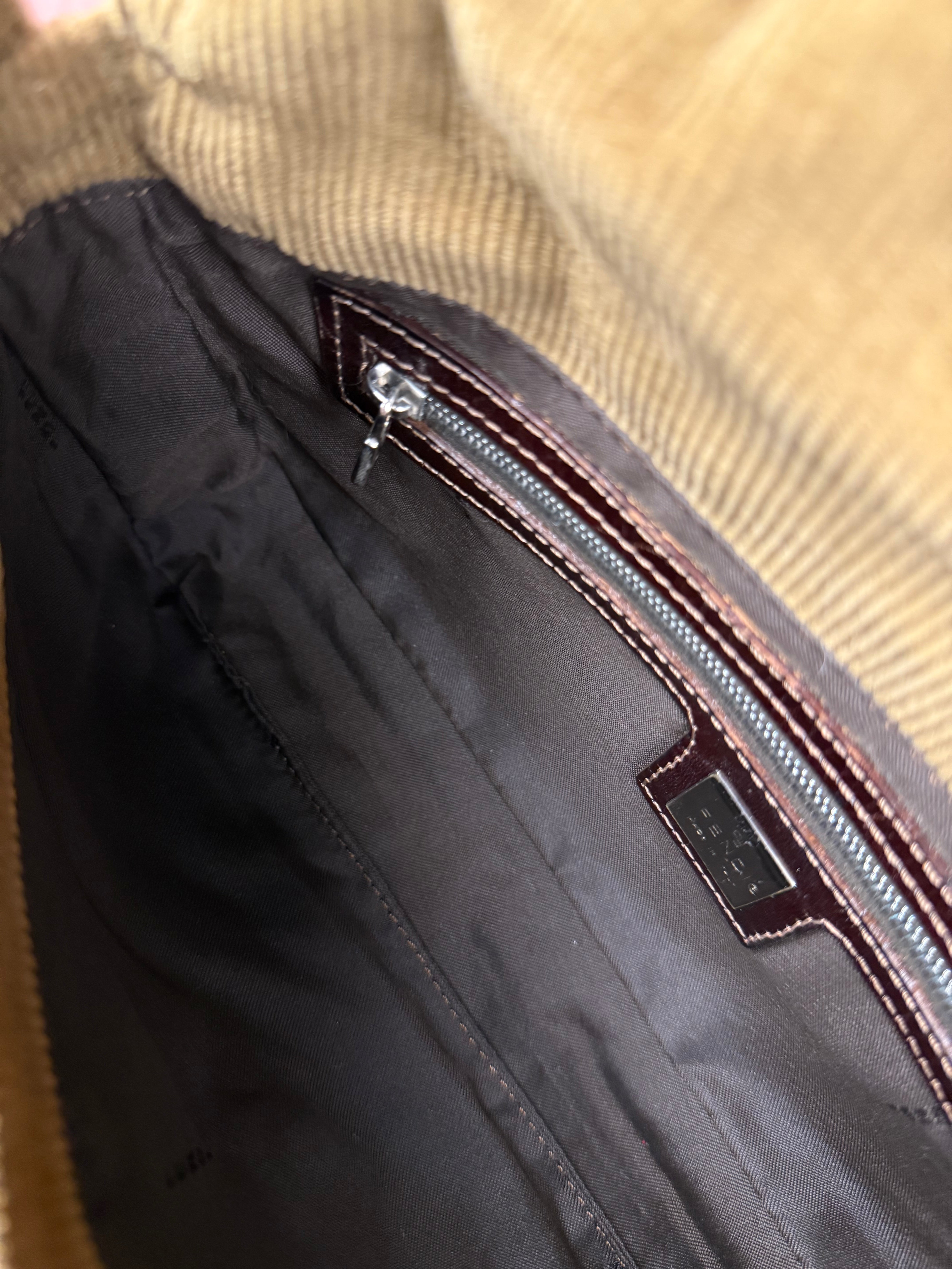 Fendi Brown Corduroy Baguette