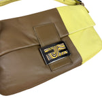 Fendi Yellow Wave Buckle Leather Baguette