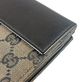 Gucci Black Leather Trim GG Flap Long Wallet