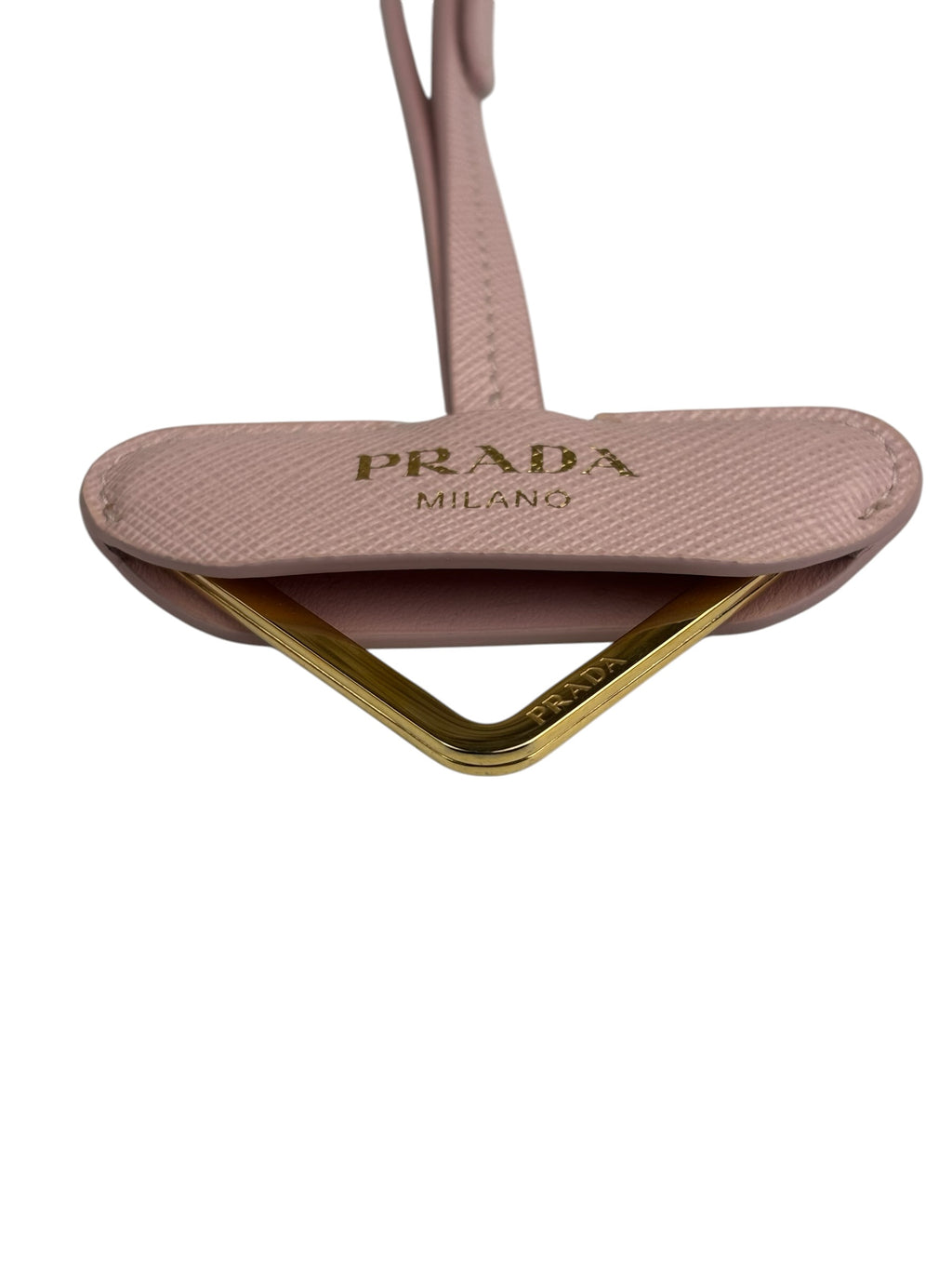 Prada Alabaster Saffiano Leather Key Holder