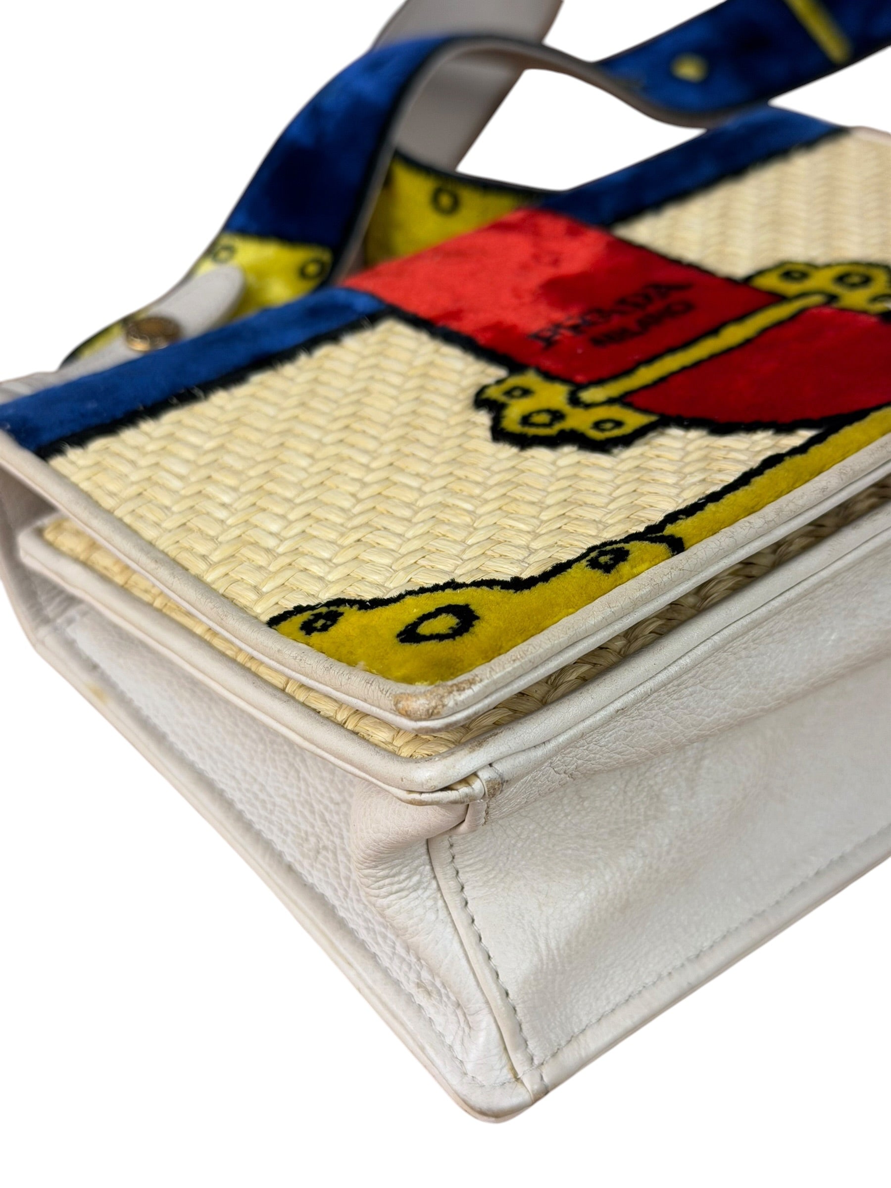 Prada Multicolor Velvet/Leather Trim Trompe L'oeil Cahier Crossbody Bag