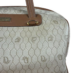 Christian Dior Vintage Beige Honeycomb Boston Bag
