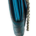 Gucci Turquoise Blue Guccissima Wallet On Chain