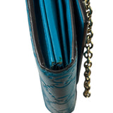 Gucci Turquoise Blue Guccissima Wallet On Chain