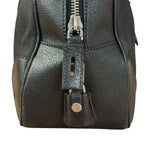 Prada Vintage Black Canvas Leather Trim Bowler Shoulder Bag