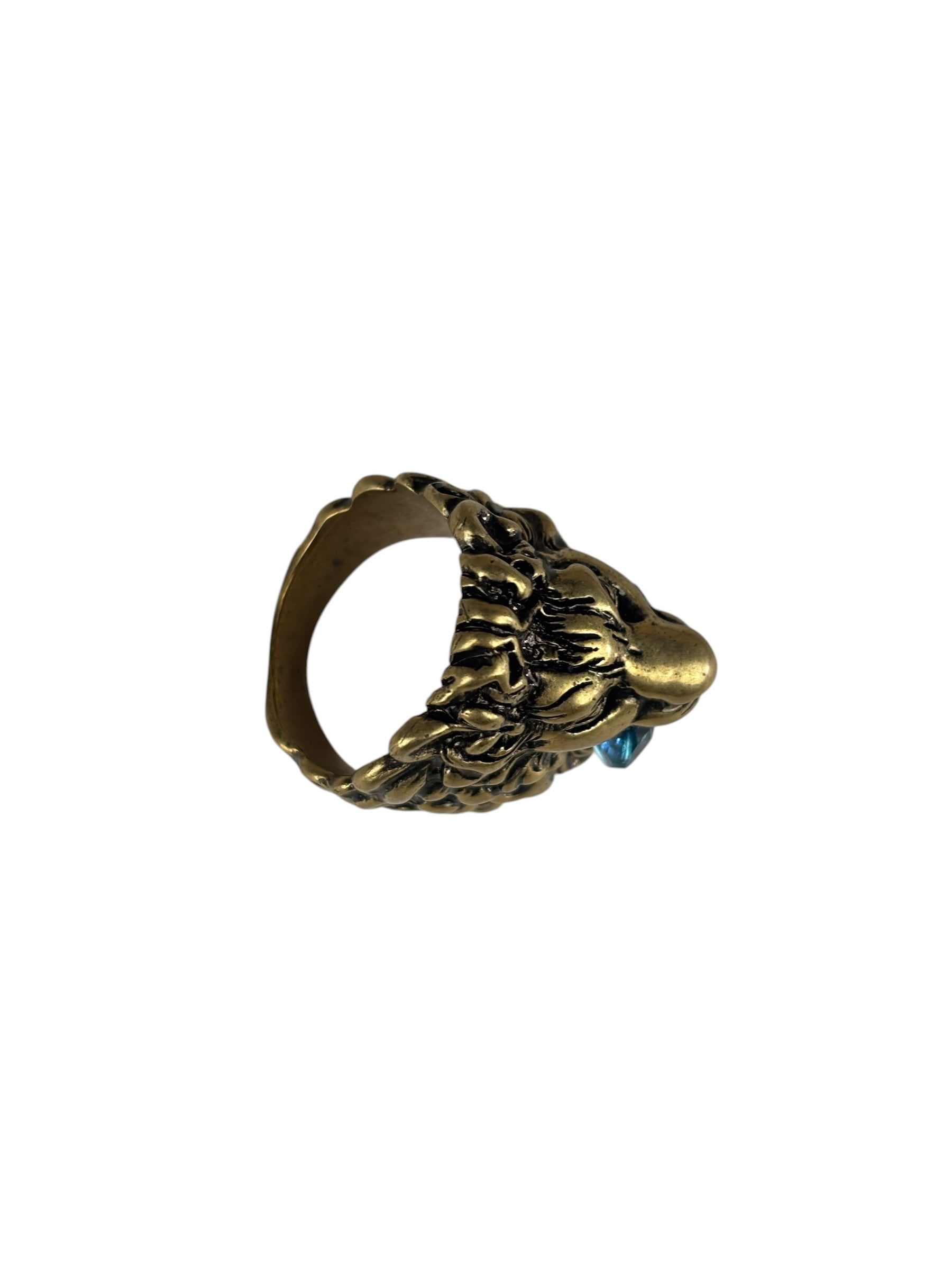 Gucci Crystal Lion Head Ring