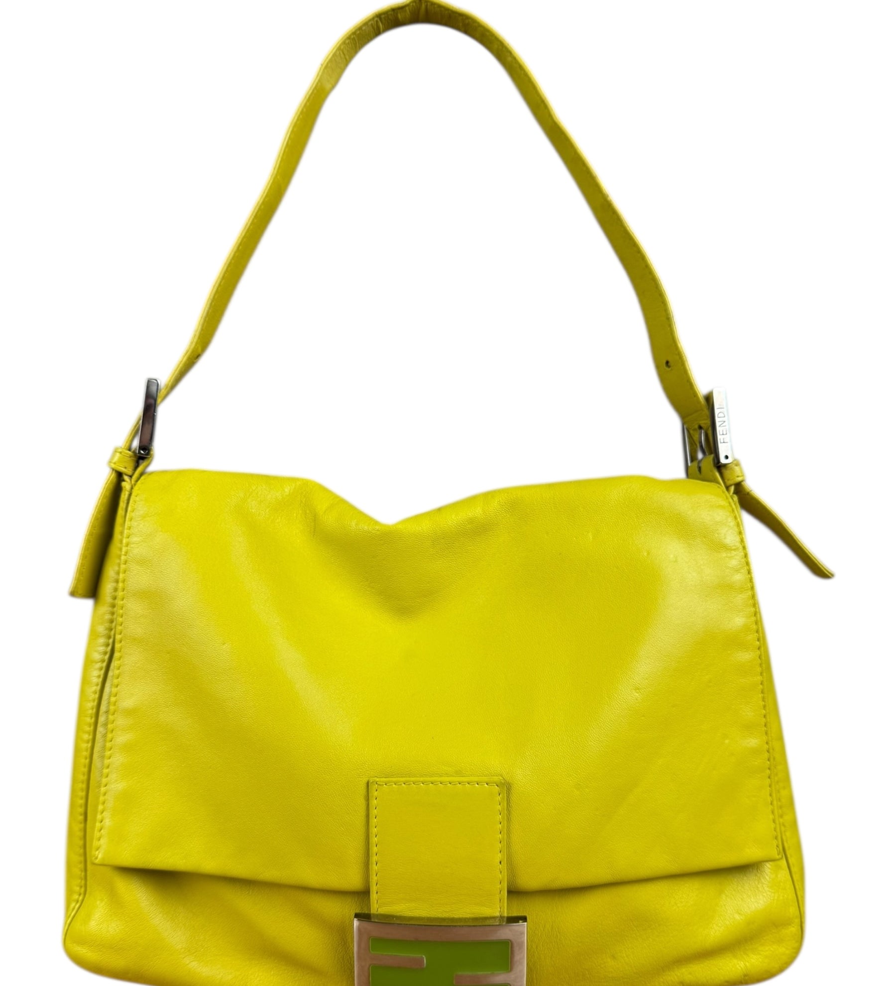 Fendi Yellow Leather Mamma Baguette