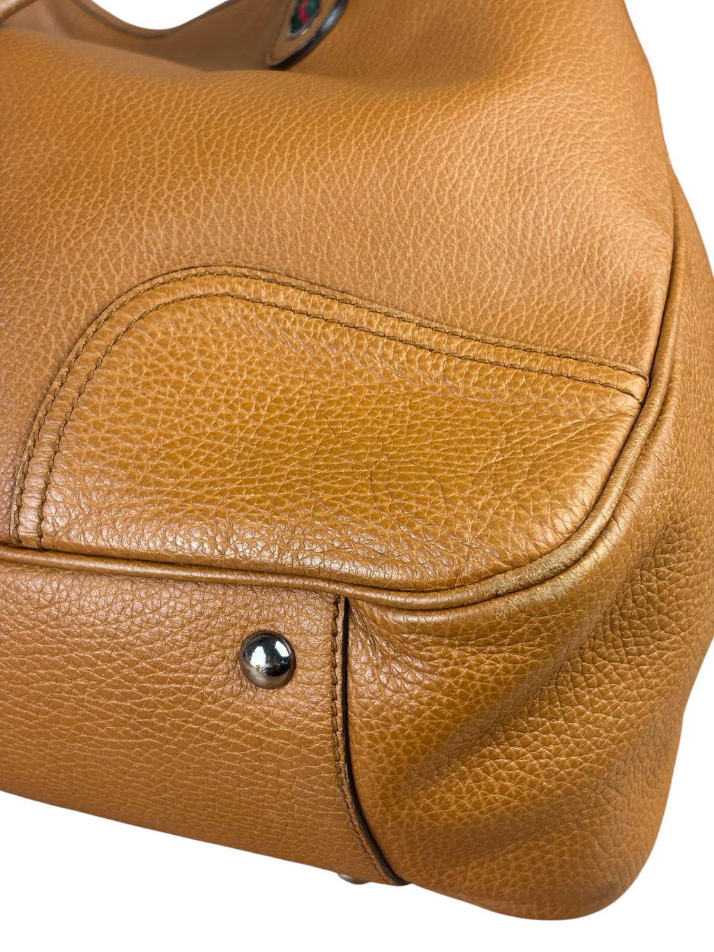 Gucci Brown Leather Sherry Line  Large Tote Bag