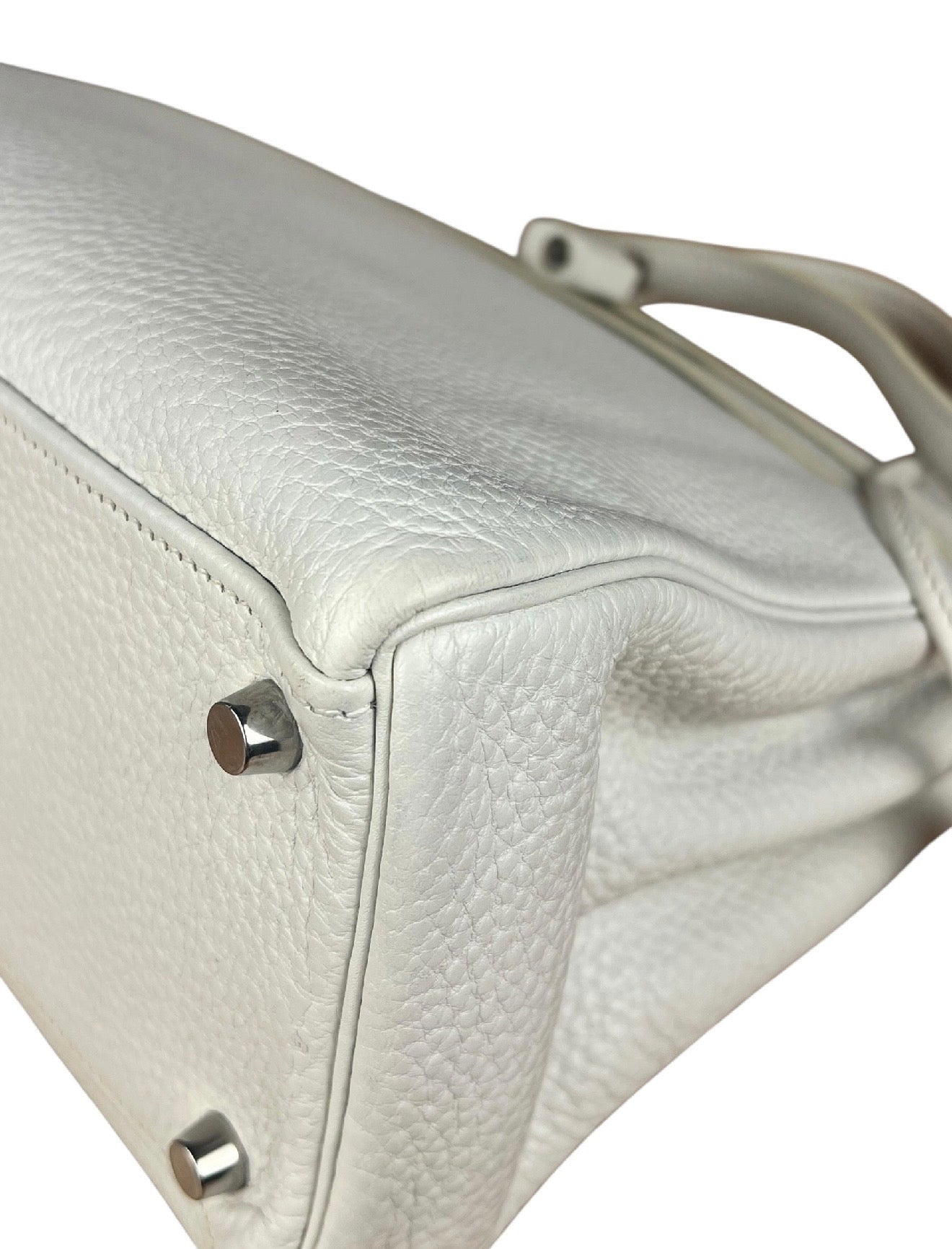 Hermes Kelly 32 White Clemence Leather Handbag 2008