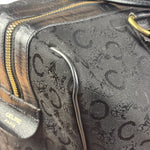 Celine Black Leather Wear Macadam Monogram Mini Boston Bag