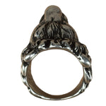 Gucci Silver Cocktail Lion Head Motif Ring