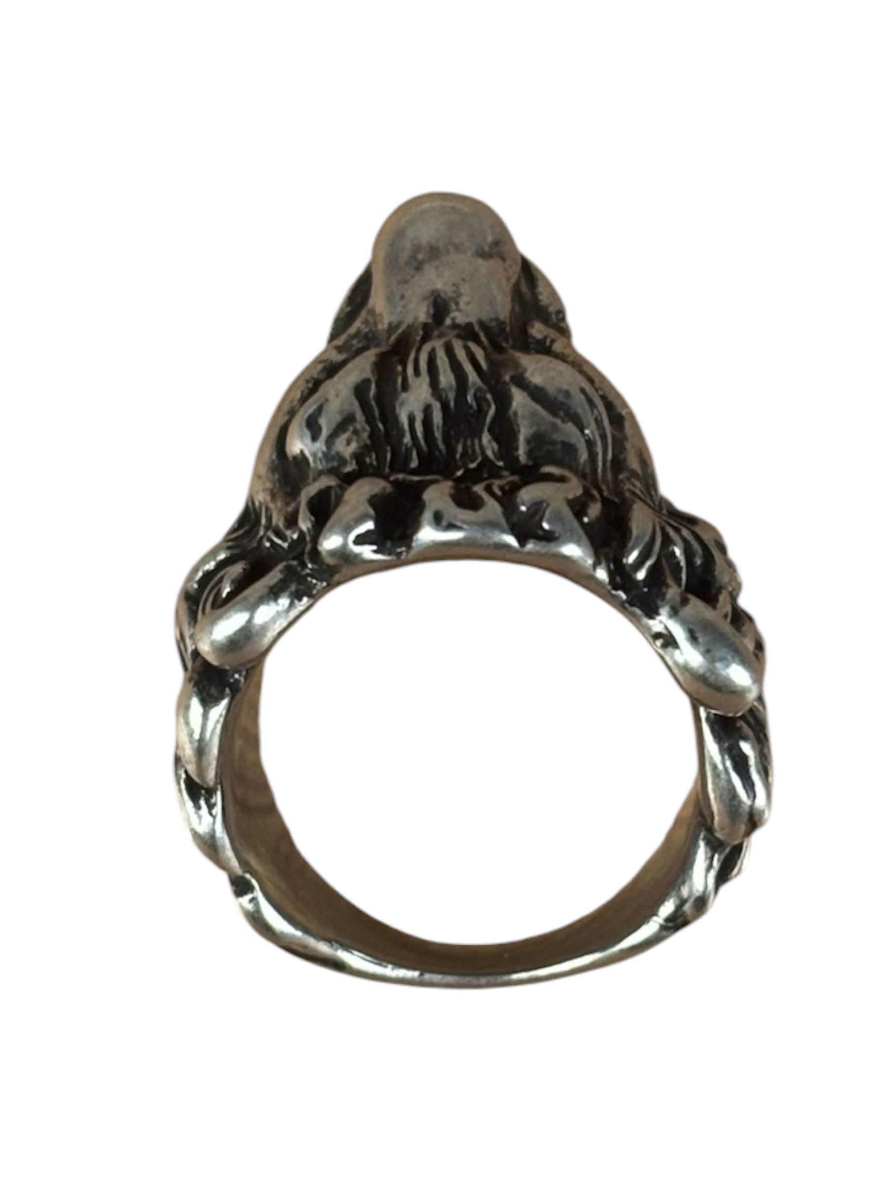 Gucci Silver Cocktail Lion Head Motif Ring
