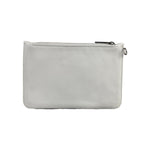 Chanel White CC Leather Wallet Zip Pouch 2004