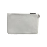 Chanel White CC Leather Wallet Zip Pouch 2004
